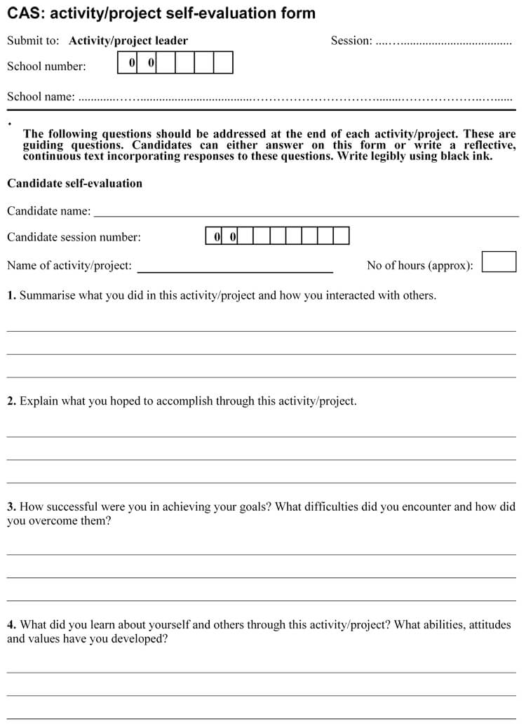 Downloadable Self Assessment Free Template 35