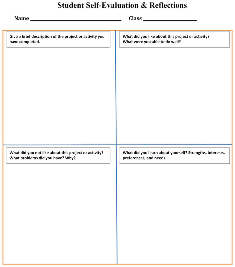 self evaluation review examples