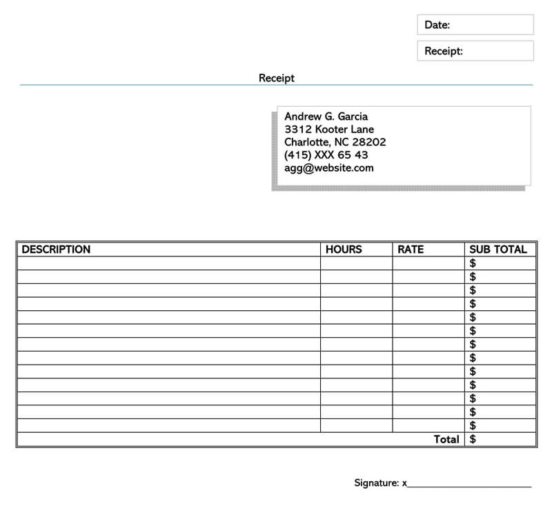 Simple Receipt Design Template