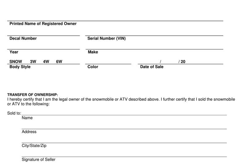 Professional ATV Bill of Sale Form Template 16