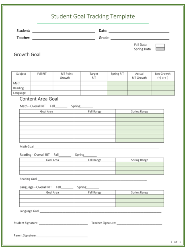 Excel Goal Tracking Chart