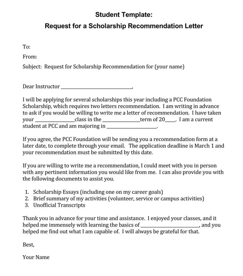 Student Recommendation Letter (15+ Sample Letters and ...