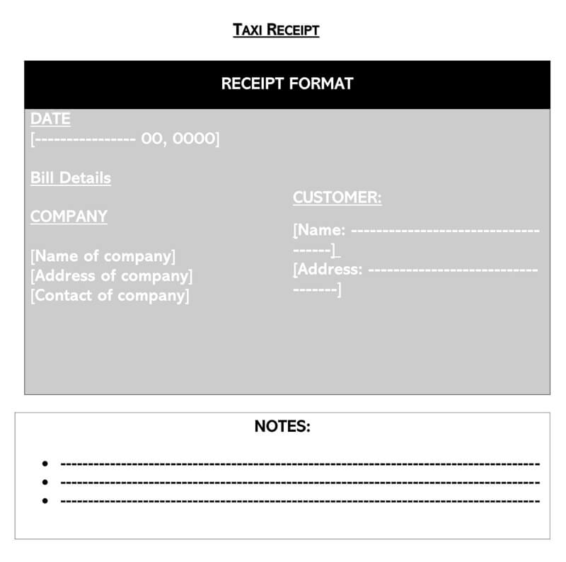 Free taxi receipt template - Download