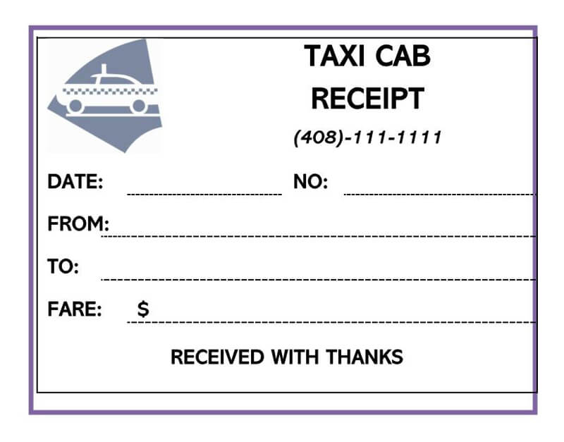 Blank Cab Receipt Template