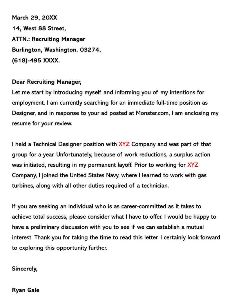 Graphic Designer Cover Letter Sample Letters Examples
