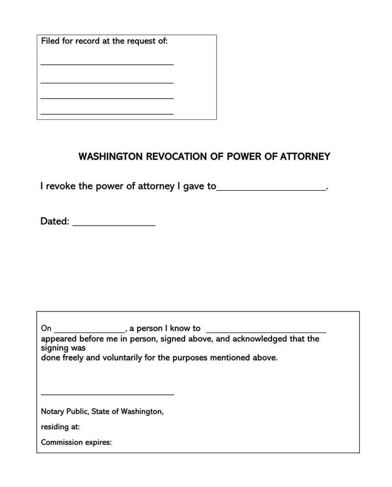 Washington POA Revocation Form