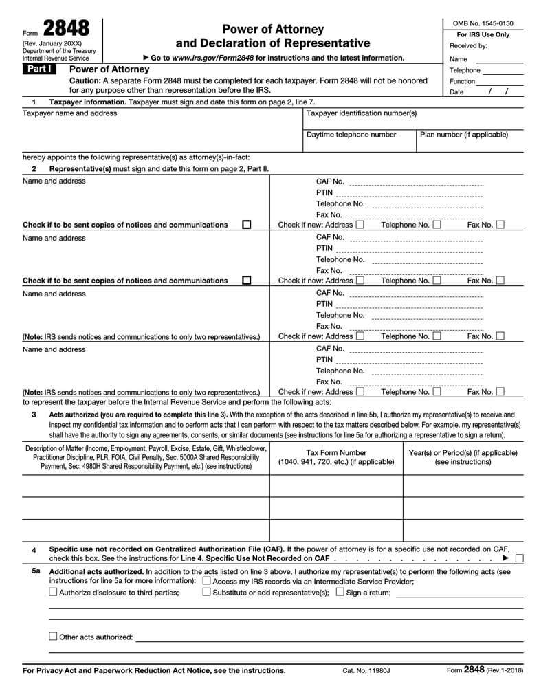 Wyoming State Tax IRS (Form-2848)
