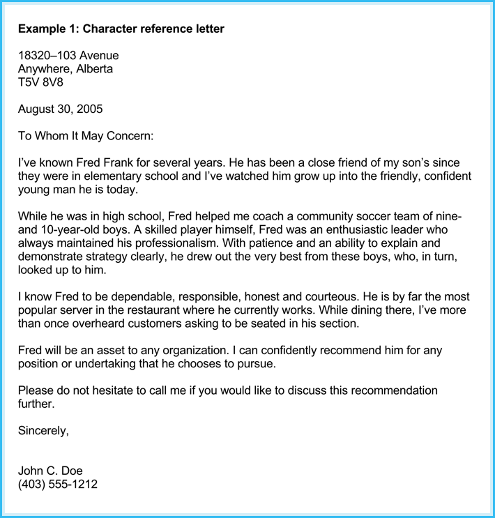 Business Reference Letter Template Word