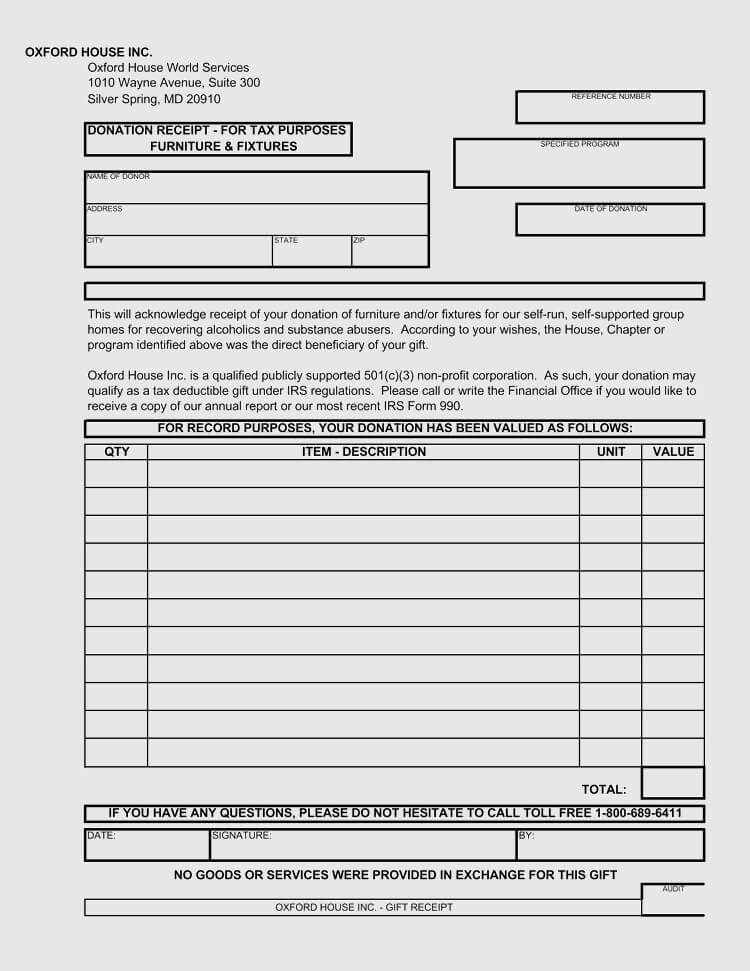 Non Cash Donation Receipt Template from www.wordtemplatesonline.net