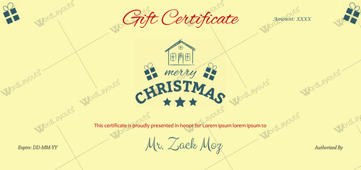 Free Christmas & New Year Gift Certificate Template 12 for PDF