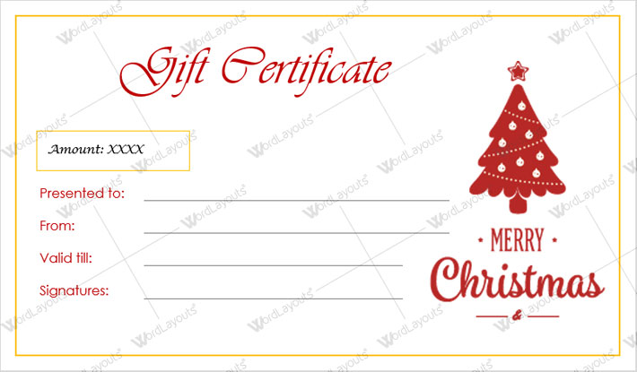 Editable Christmas & New Year Gift Certificate Template 14 for PDF