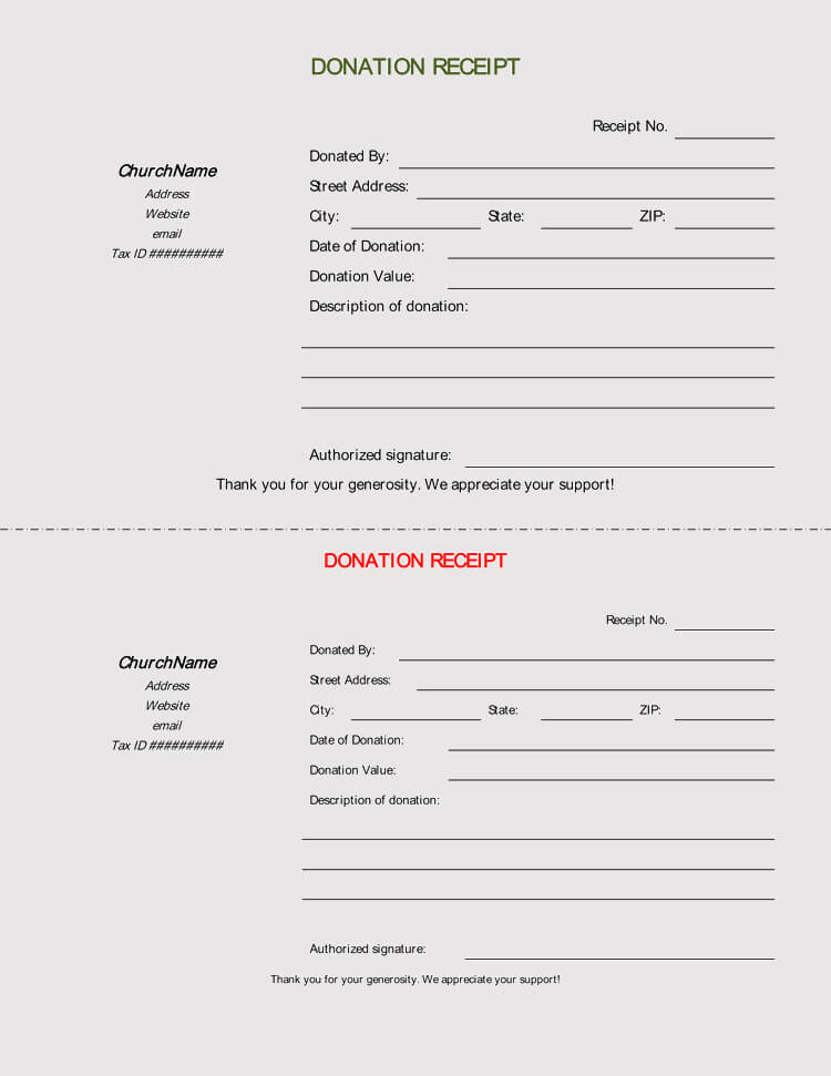 Donation Money Receipt Template