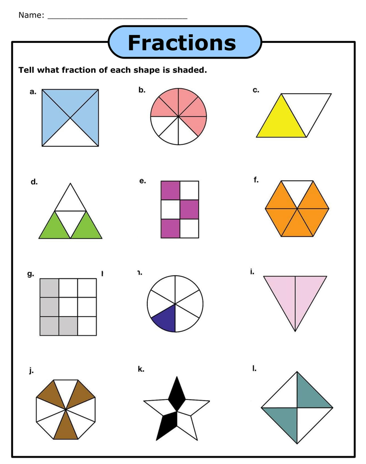 Printable Fraction Worksheets For Practice Grade 3 6