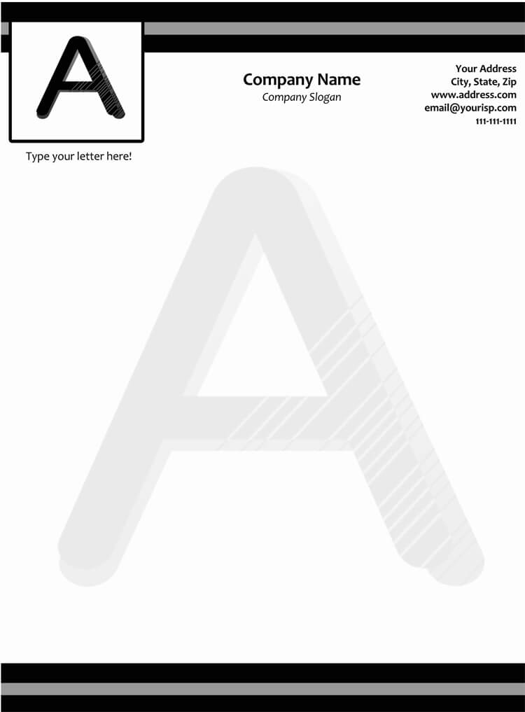 Customizable letterhead example in PDF