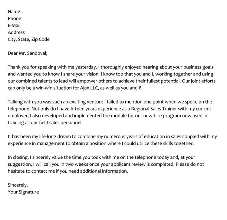 interview follow up letter
