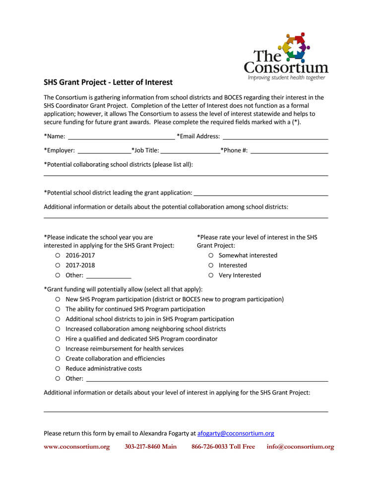 letter of interest form