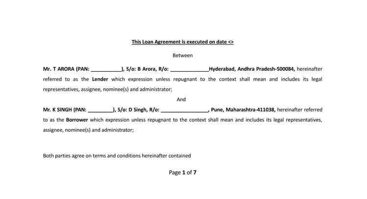 Loan Agreement Sample PDF