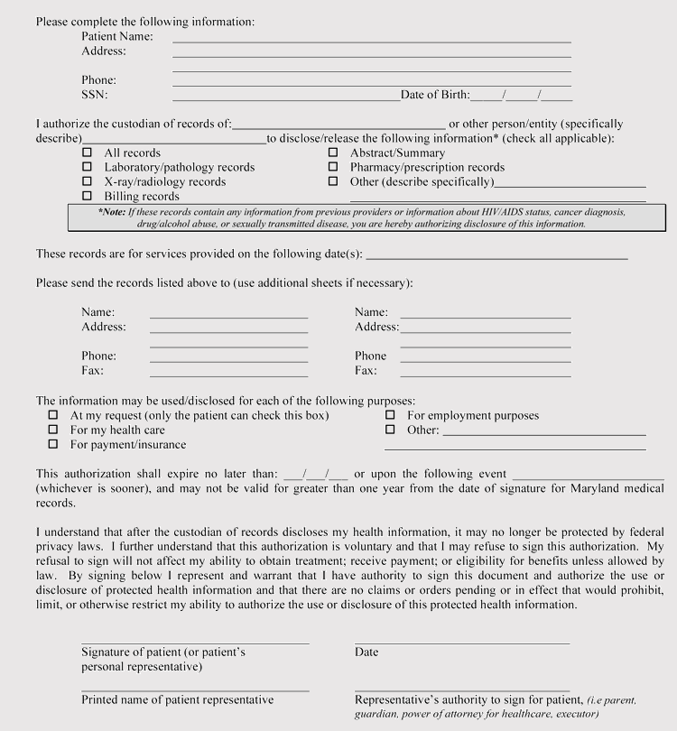 Free Edit Medical Records Release Form 