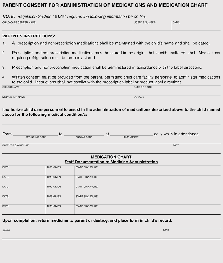 Free Minor Child Medical Consent Form Word Pdf