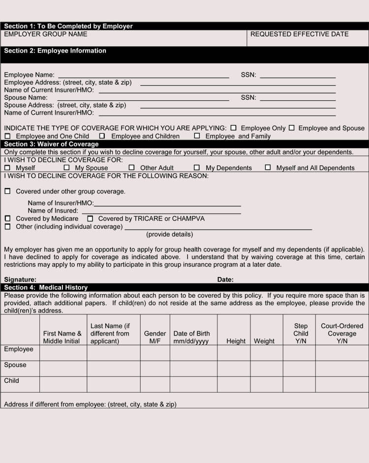 Employment Physical Form Template from www.wordtemplatesonline.net