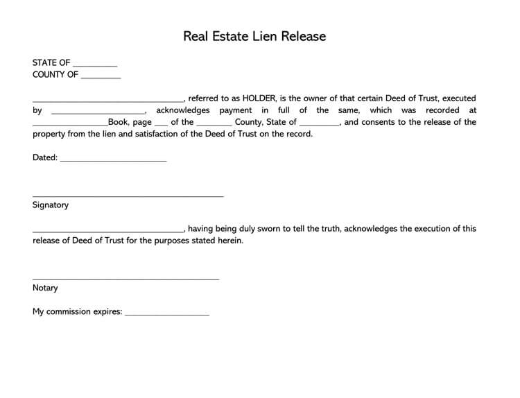 mortgage lien release form