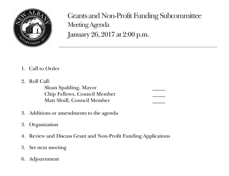 Sample of Nonprofit Funding Meeting Agenda