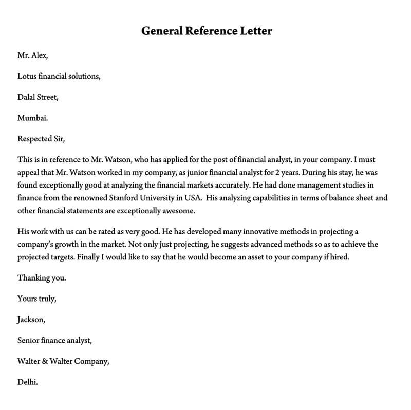 Editable character reference letter sample PDF