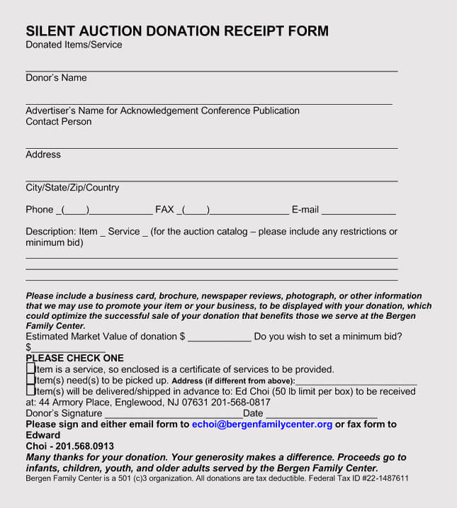 Sample donation receipt letter for non profit