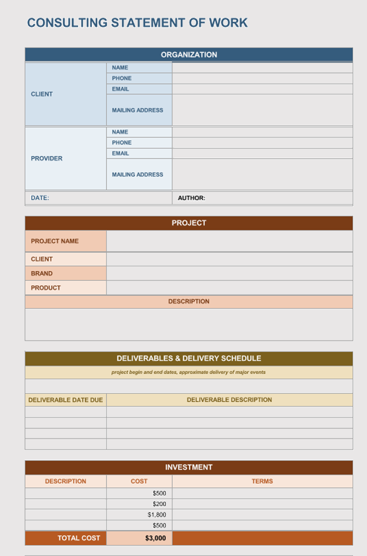 Statement of Work (SOW) Templates for Word 06
