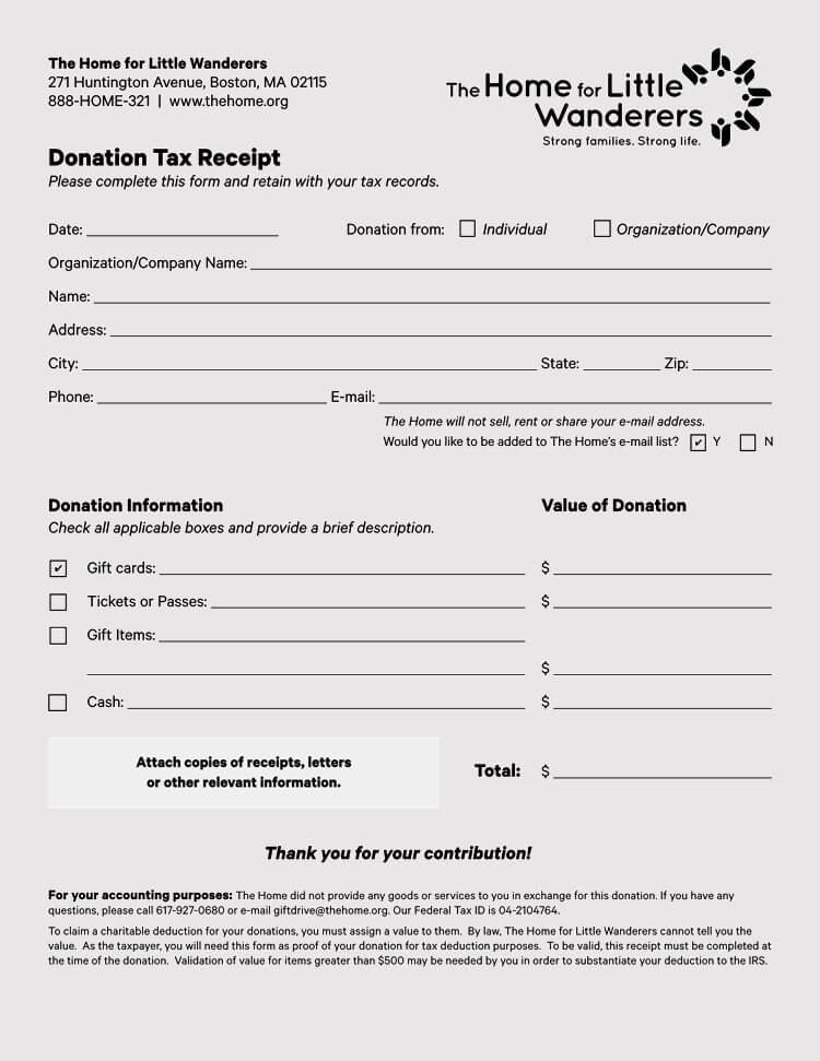 45 Free Donation Receipt Templates 501c3 Non Profit Charity 