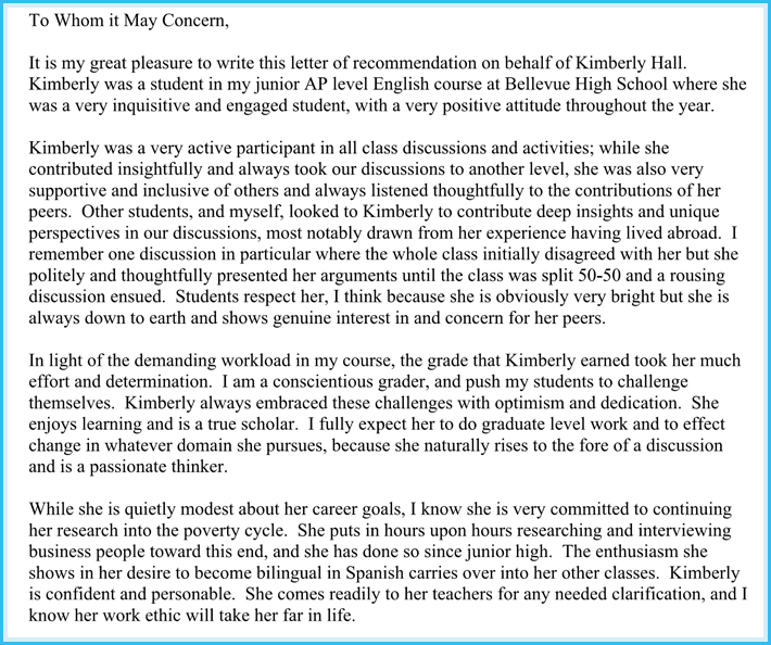 Teacher Recommendation Letter PDF