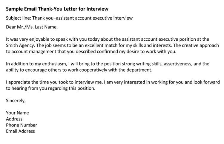 Sample Thank You Email To Recruiter