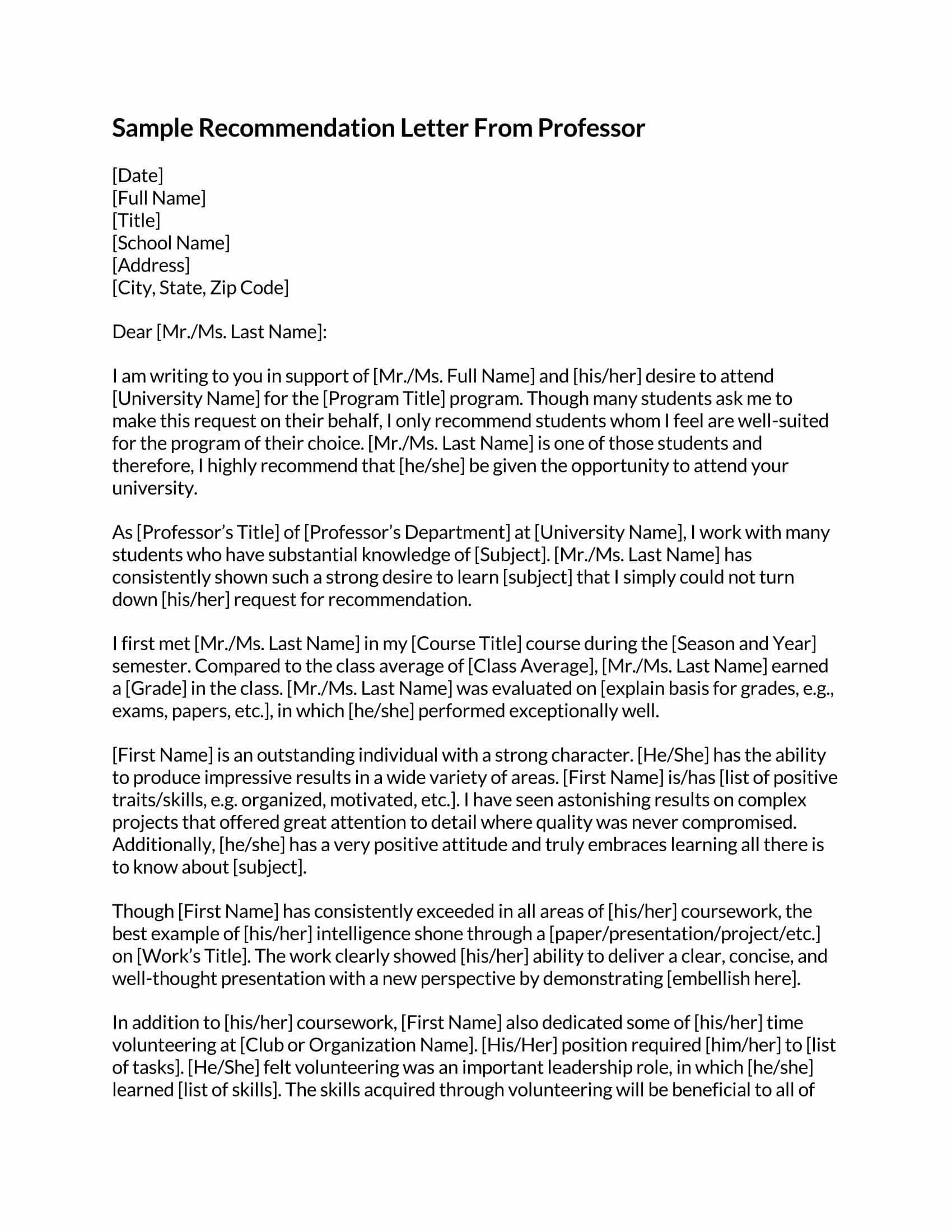 50 Free Letter of Recommendation Templates (Word PDF) 50 Free Letter of Recommendation Templates (Word PDF)