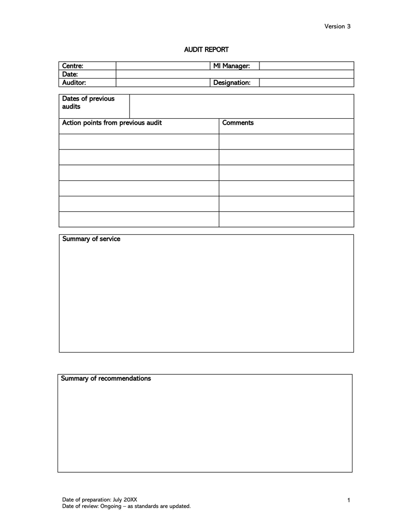 50 Free Audit Report Templates [Format] - Internal, External