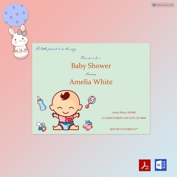 Baby Shower Invitation Template 07