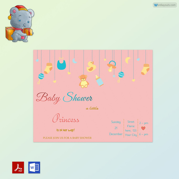 Baby Shower Invitation Template 08