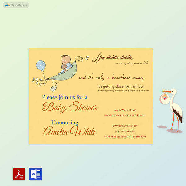 Baby Shower Invitation Template 06