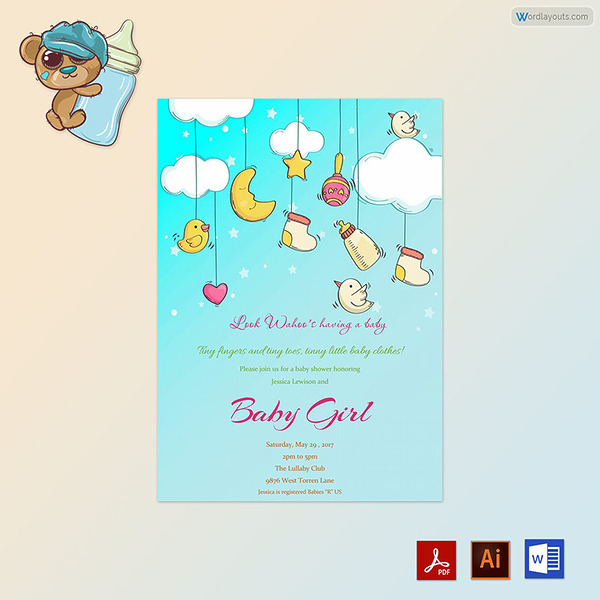 Baby Shower Invitation Template 03