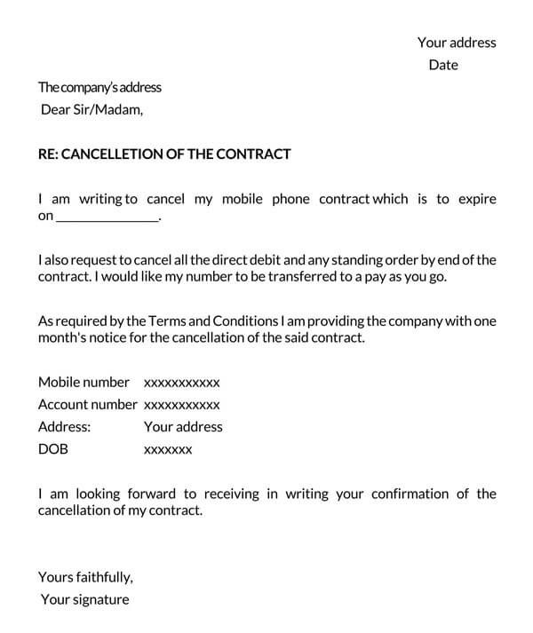 Cancellation of Contract