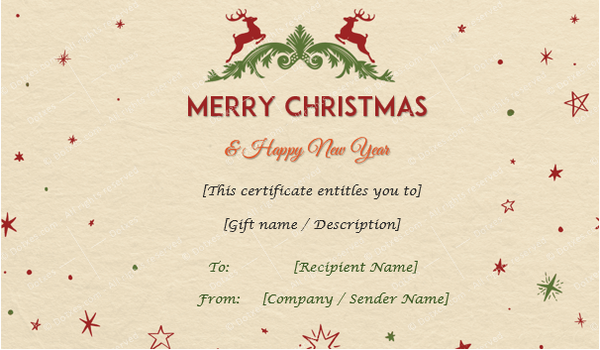 Christmas & New Year Gift Certificate Template 08