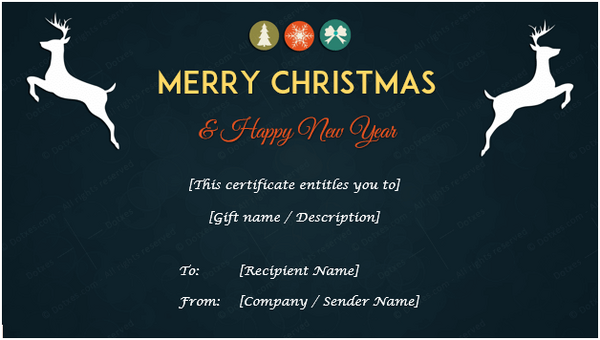 Christmas & New Year Gift Certificate Template 02