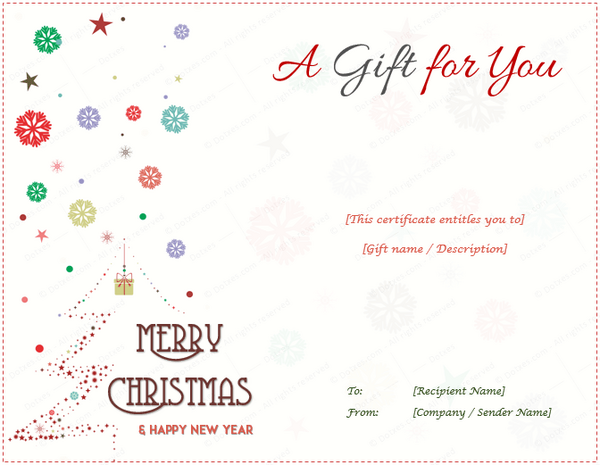 Christmas & New Year Gift Certificate Template 03
