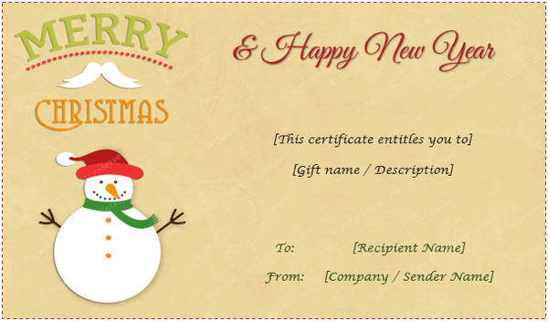 Christmas & New Year Gift Certificate Template 04