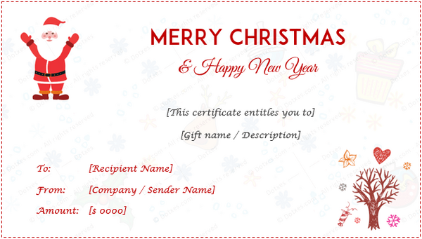 Christmas & New Year Gift Certificate Template 06
