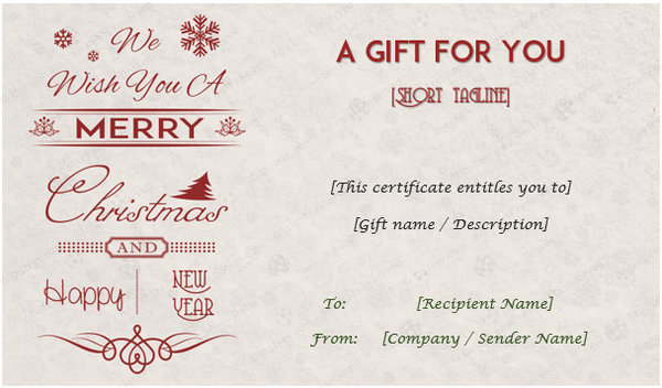 Christmas & New Year Gift Certificate Template 07