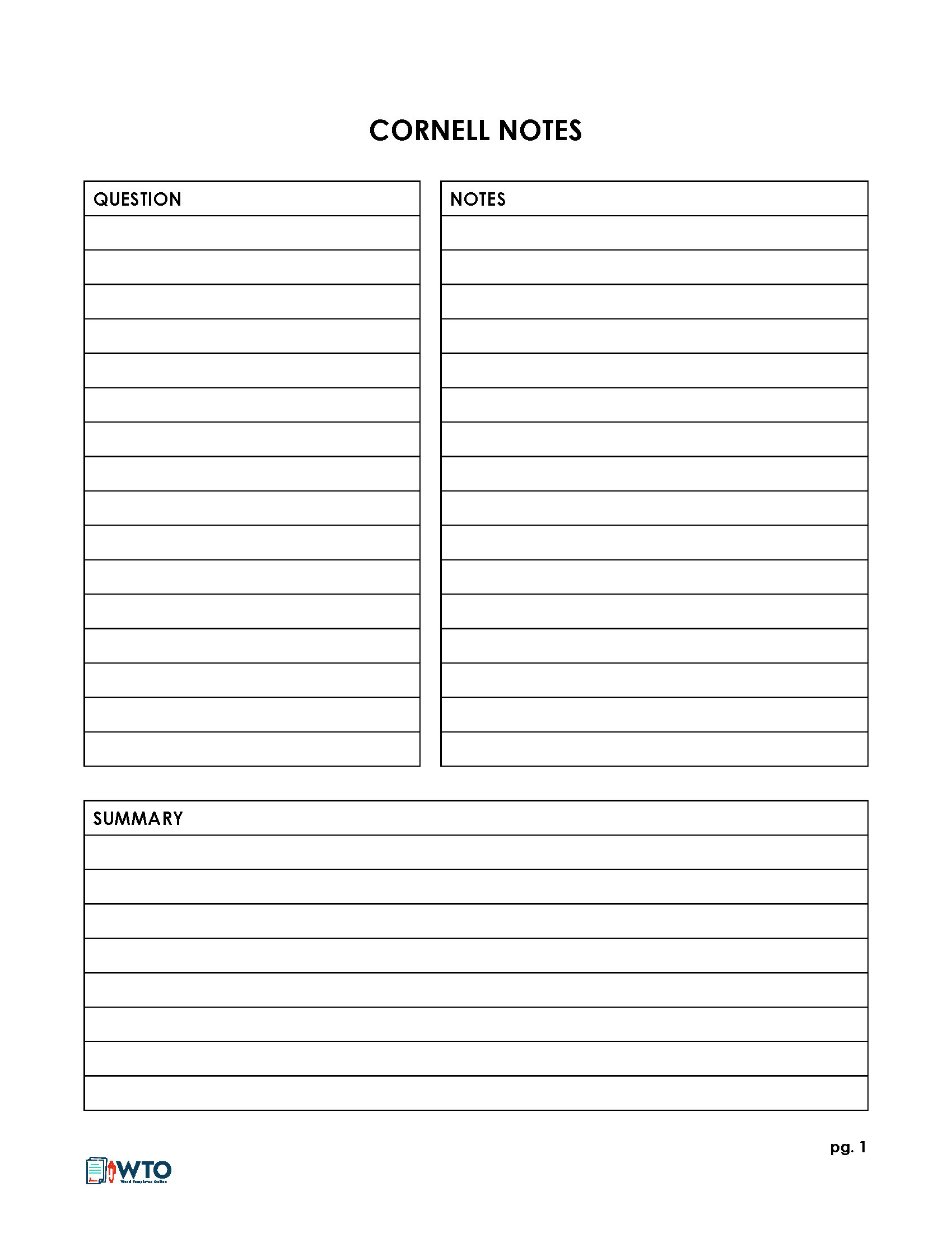64 Free Cornell Note Templates (Note Taking Explained)