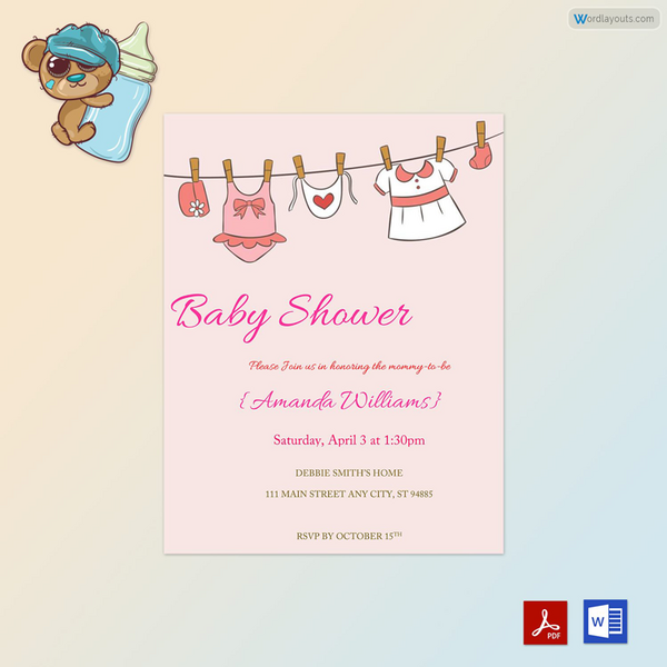 Baby Shower Invitation Template 09