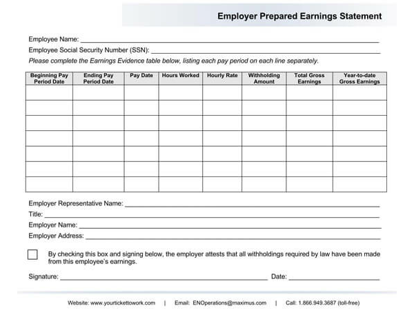 Employee Earning Statement Example
