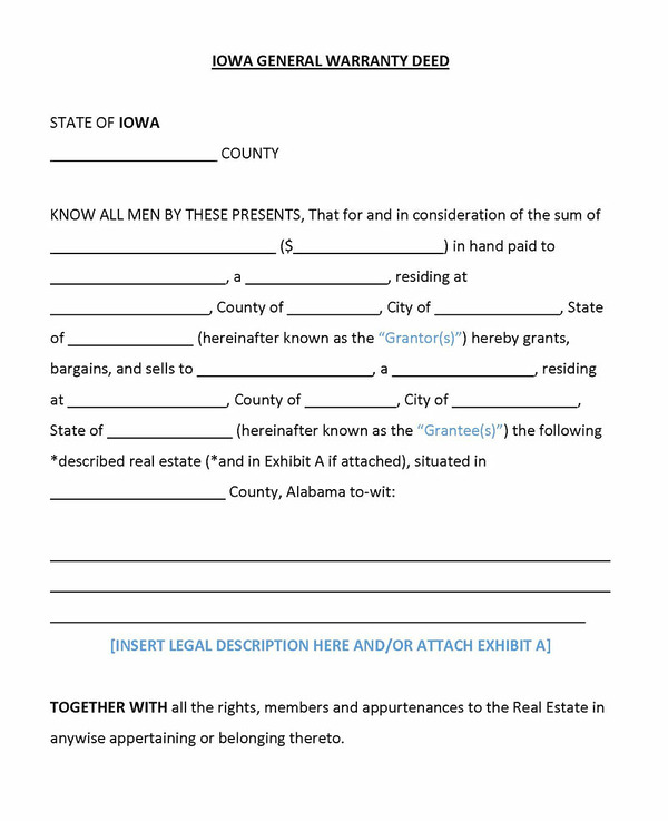 Iowa Deed Form