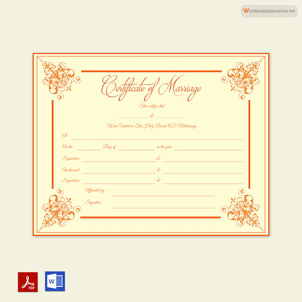 Marriage Certificate Template 46